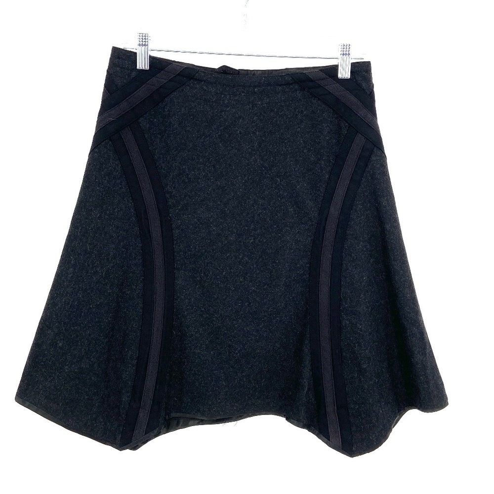 ARMANI Exchange Dark Gray Shark Bite Cinch Tie Skirt Size 2